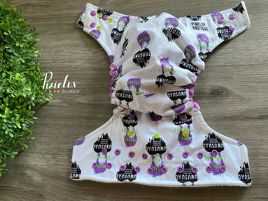 Halloween Movie Unusual Deceased Book Inspired One Size Pocket Cloth Diaper, Everyday Use, Photoshoot- READY TO SHIP
