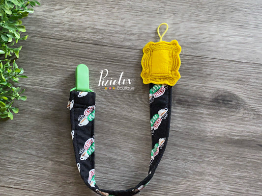Tv Show 90's Inspired Pacifier Clip with Feltie, Baby Accessories, Baby Shower Gift | Soother Pacifier Plastic Clip