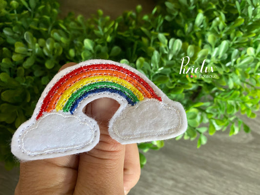 Colorful Rainbow Magic with Clouds Inspired Felties, Felt, Bow, Clip, Embellishments, Nurse/ Doctor Badge Decor- MADE TO ORDER