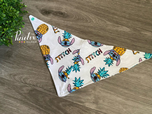 Blue Space Monster Pineapple Baby Bibs, Double Sided Soft Reusable Bib- READY TO SHIP