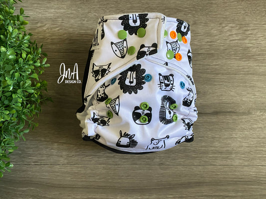 Tiger Watch Out For Wild Things Inspired One Size Cloth Diaper Pocket, Reusable Diapers, Birthday Photoshoot, Everyday Use - READY TO SHIP
