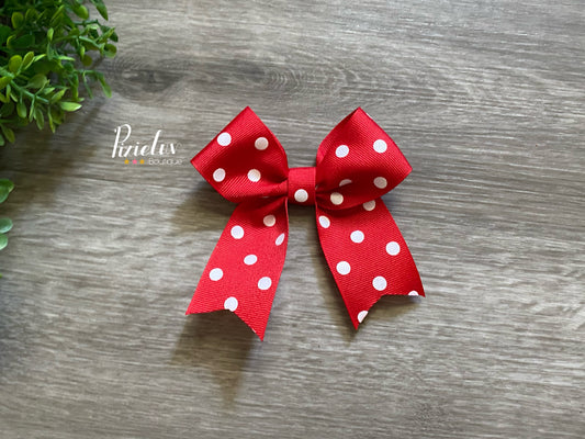 Red and White Polka Dots Bow, Hair Bow, Hair Accessories, Simple Bow- READY TO SHIP