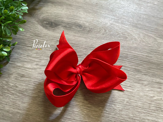 Red Twisted Bow, Hair Bow, Hair Accessories, Simple Bow- READY TO SHIP