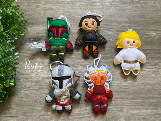 Bounty Hunter Space Battles, Galaxy Fighters Dark Side, Rebel Inspired Felt Plushies, Crib Mobile, Christmas Ornaments, Plush Toys- MADE TO ORDER