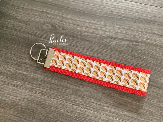 Taco Tuesday, Mexican Food Inspired Wristlet, Key Fob, Lanyard - READY TO SHIP