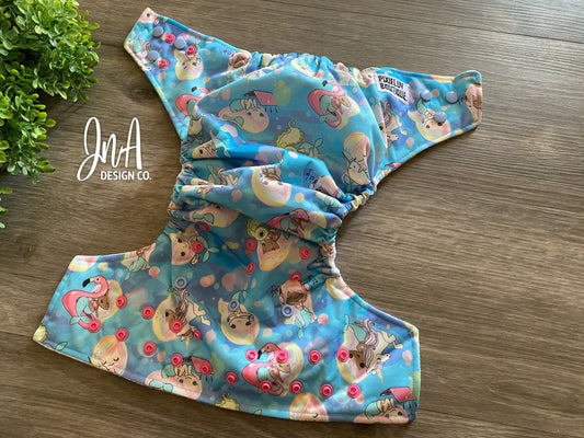 Summer Fun Mermaids Under the Sea One Size Cloth Diaper, Reusable Diapers, Birthday Photoshoot, Everyday Use- READY TO SHIP