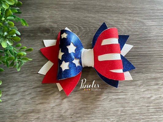 Stars and Stripes 4th of July Inspired Hair Bow, Bow, Clip, Embellishments- READY TO SHIP